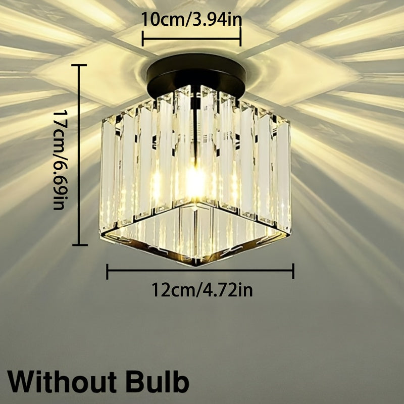 CrystalLuxe – Elegante Zwarte LED Plafondlamp met Kristal