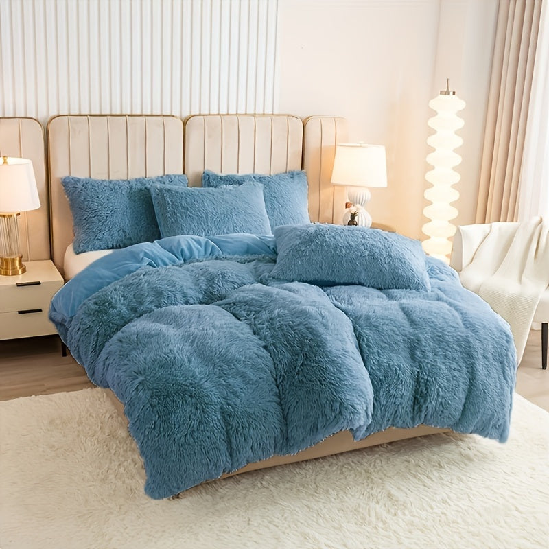 Ultrazachte Pluche Dekbedovertrek Set met Rits - Luxe & Comfort