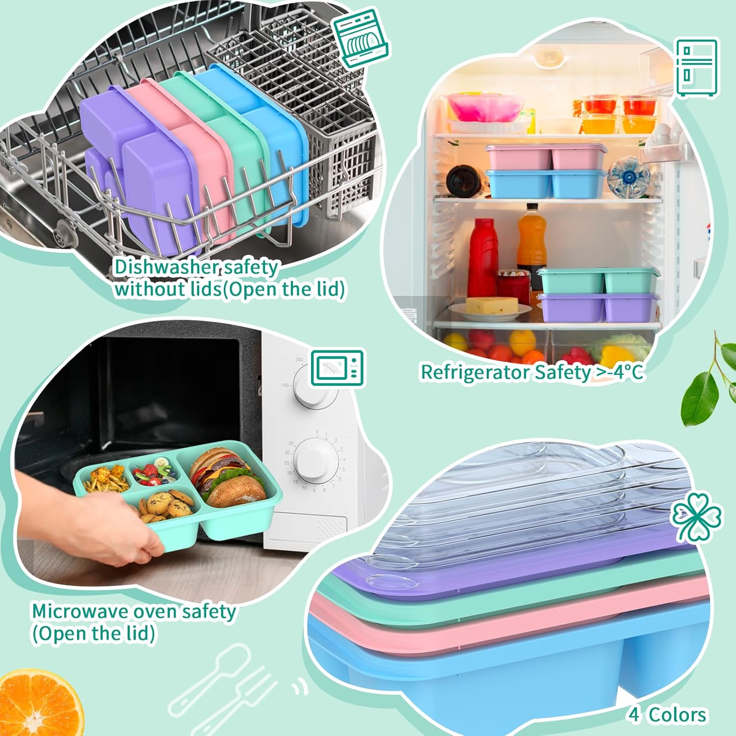 BentoBox - Stijlvolle Maaltijd Containers Set 4-delig