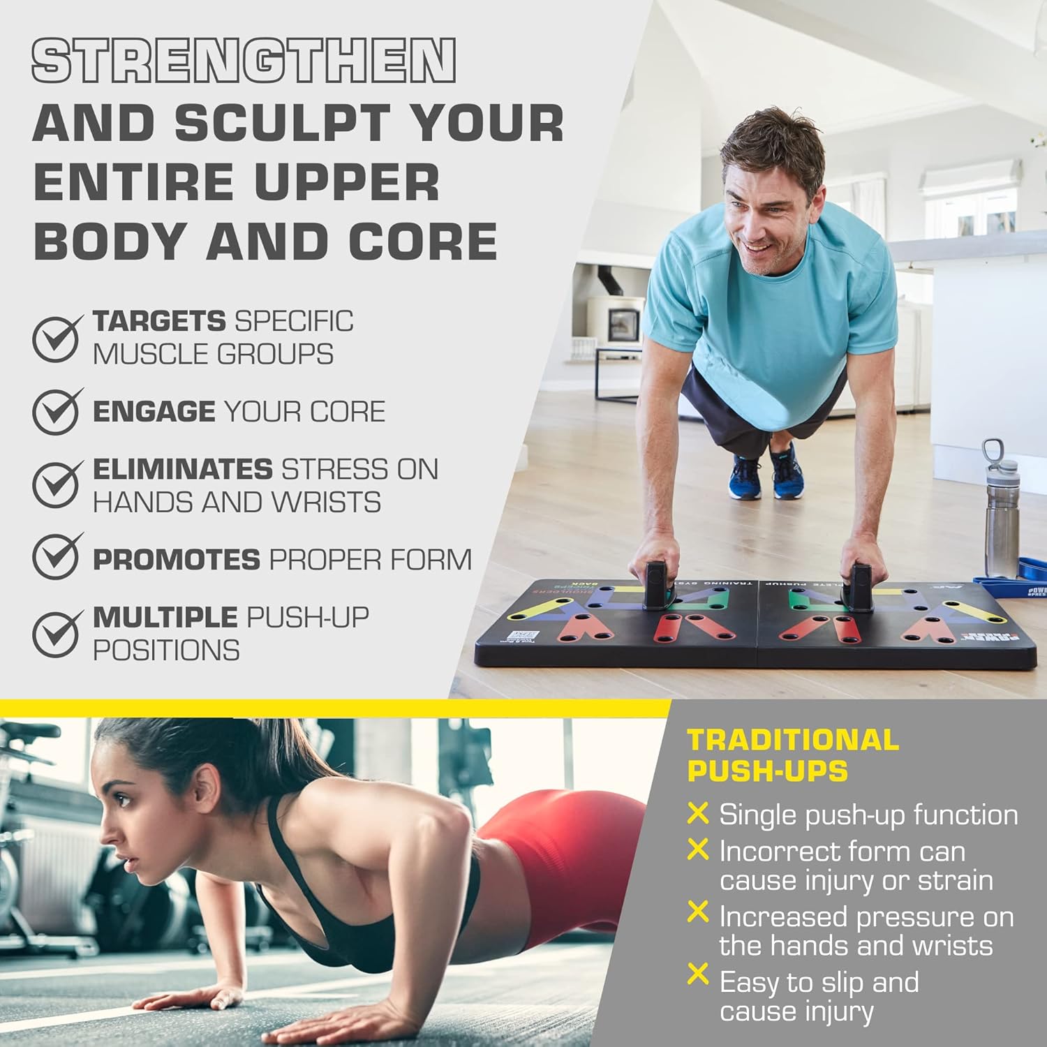 FlexiFit - Vouwbaar Push-Up Trainingsbord met Kleurcodering