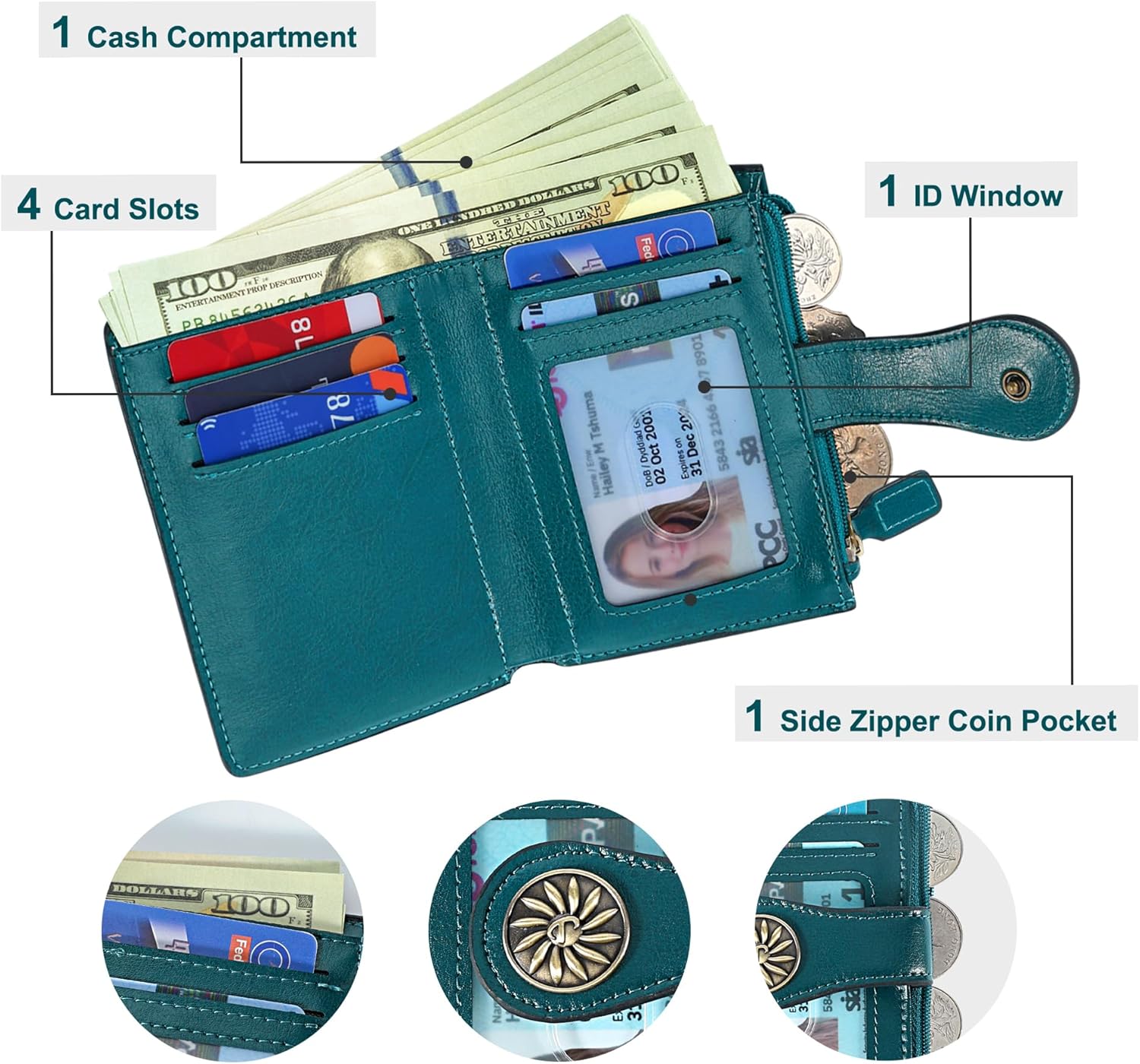 ClaireSlim – Elegante RFID Damesportemonnee met Rits