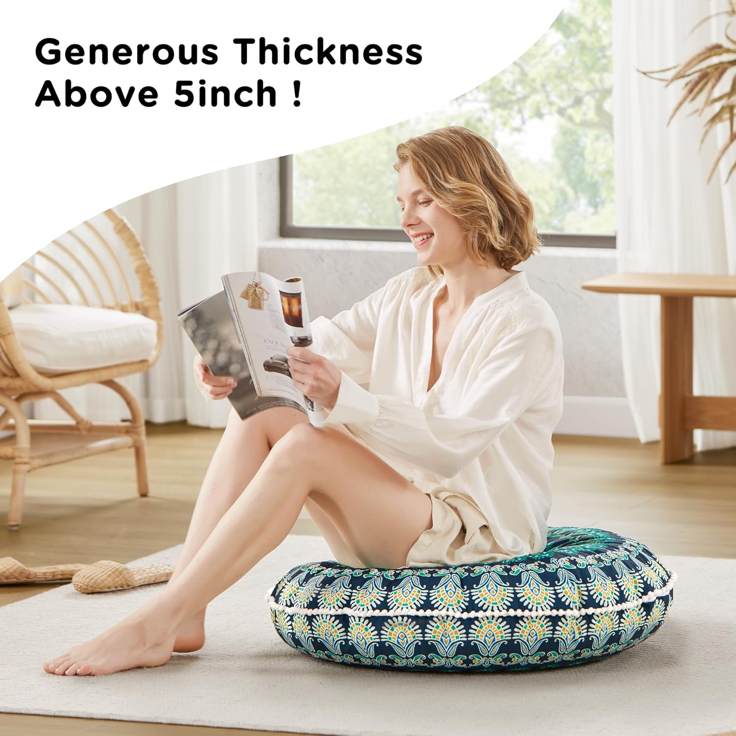 MandalaCushion – Bohemian Meditatie Kussen voor de Vloer