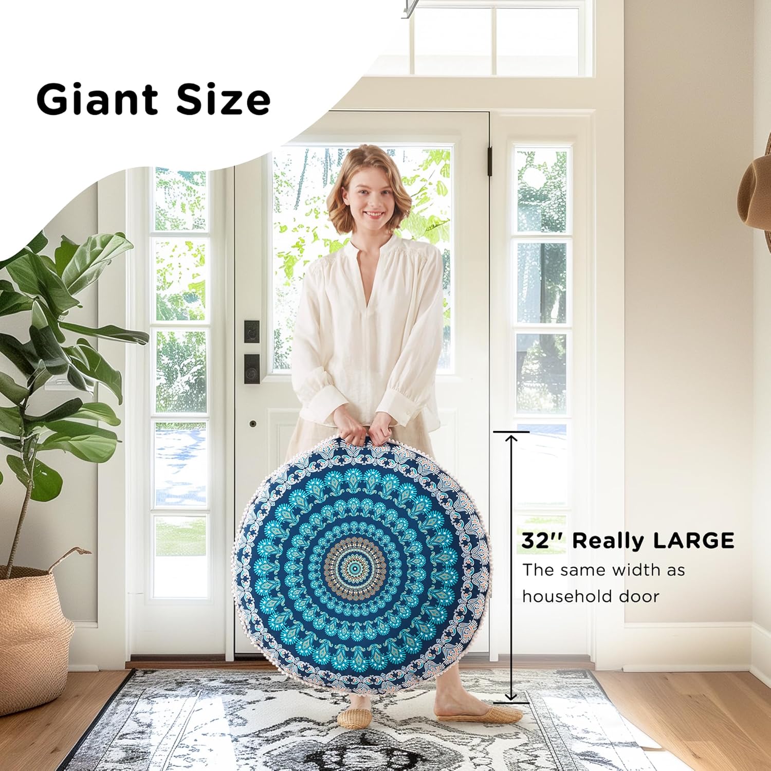 MandalaCushion – Bohemian Meditatie Kussen voor de Vloer