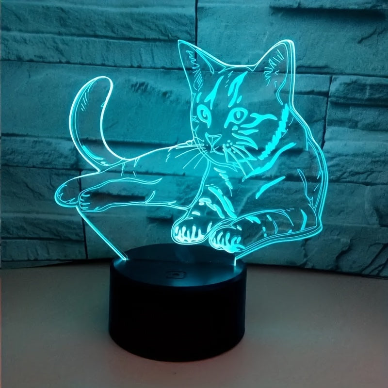 CatGlow - 3D Nachtlamp Kat met 7 Kleuren