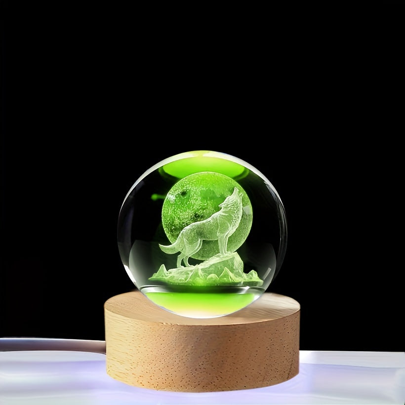 WolfLamp – 3D Wolf Sneeuwbol LED Nachtlamp