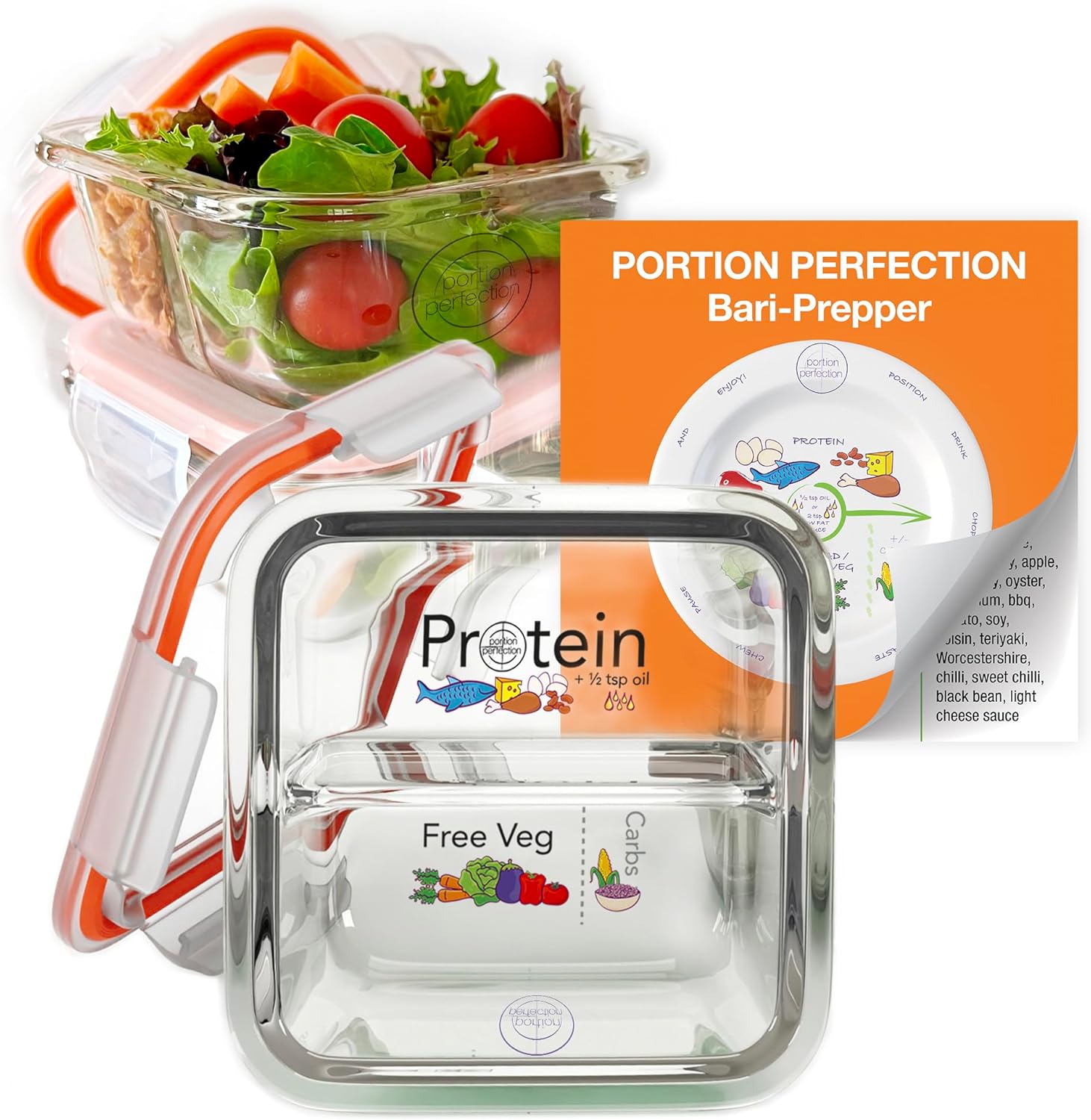 PortionMaster - Set van 3 Glascontainers voor Bariatrie
