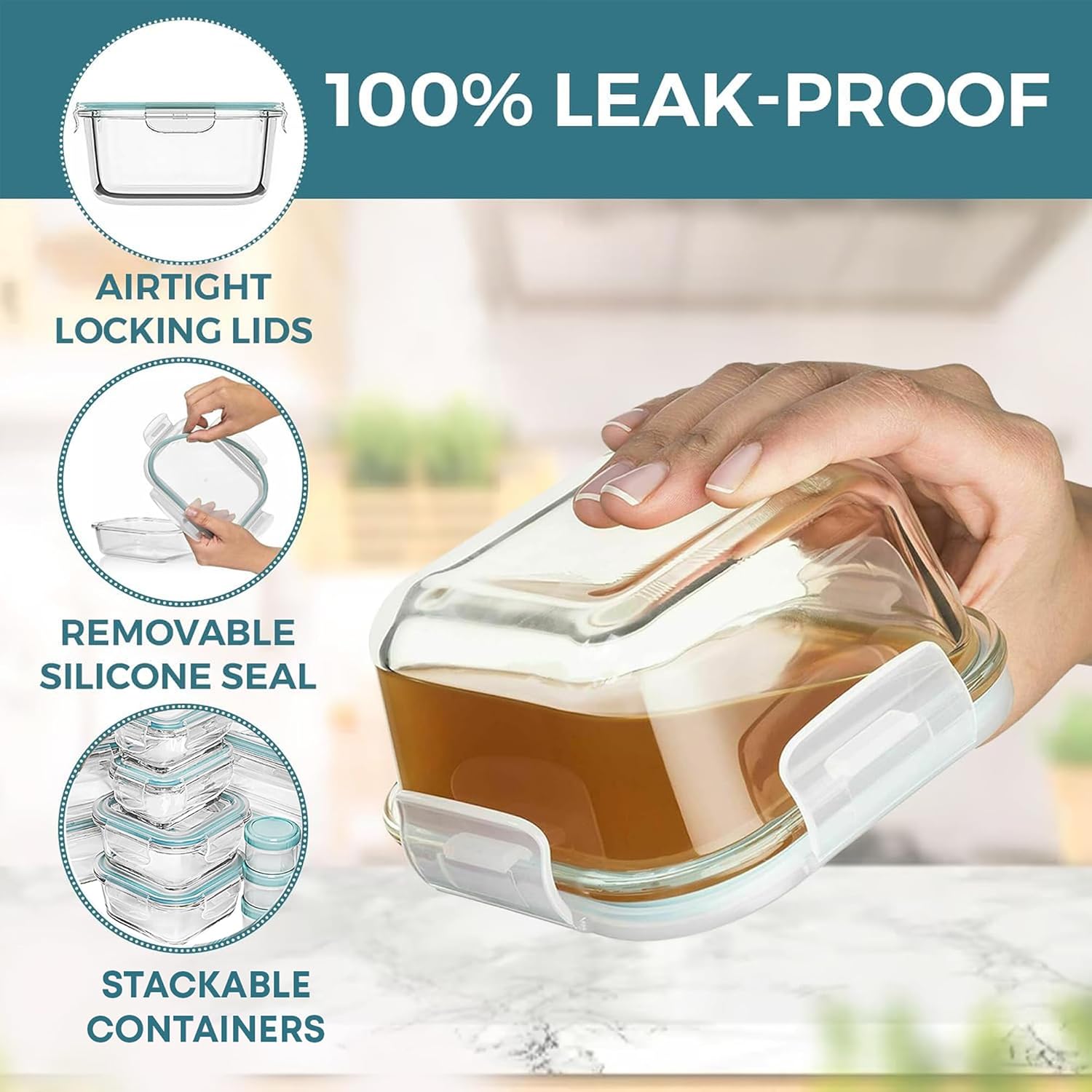 GlassSafe - 32-delige Set Luchtdichte Opslagpotten