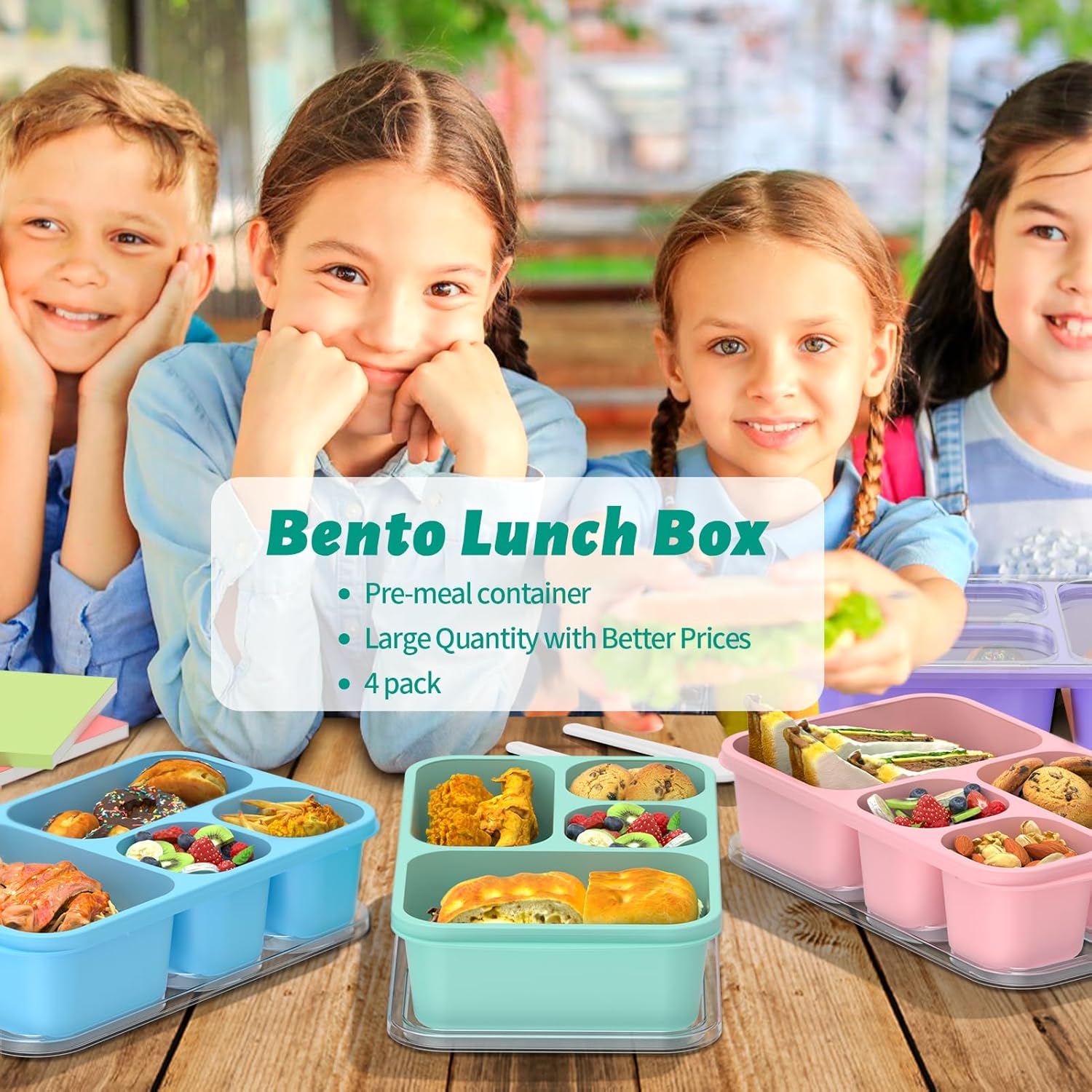 BentoBox - Stijlvolle Maaltijd Containers Set 4-delig