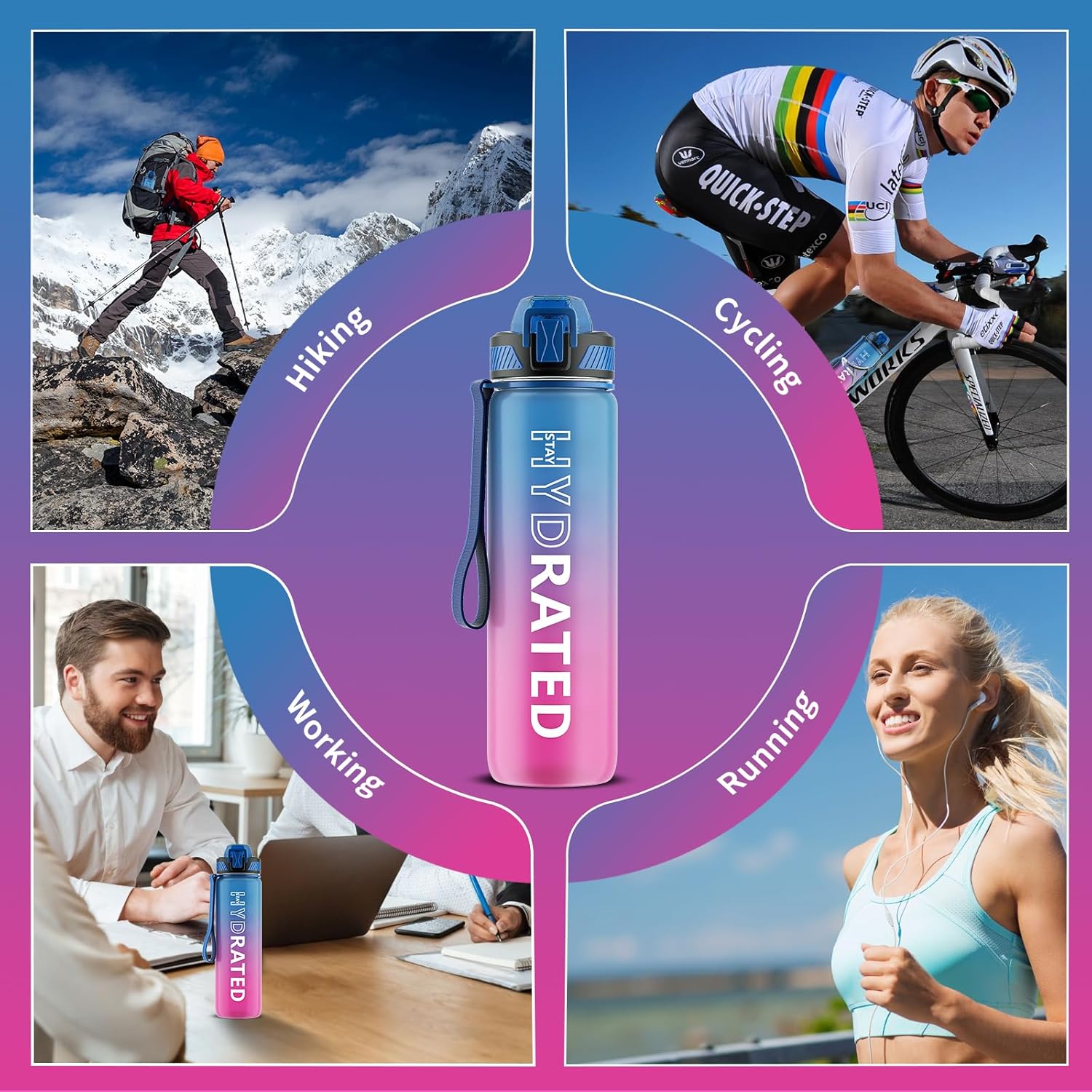 HydraFlow – Motiverende Sportfles met Rietje