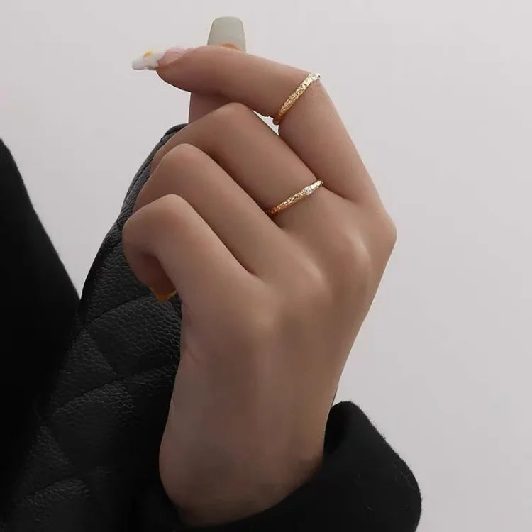 Glinsterende Vergulde Sterling Zilveren Ring met Zirkonia - Aurora Elegantie