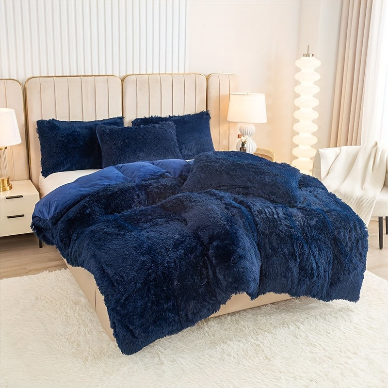 Ultrazachte Pluche Dekbedovertrek Set met Rits - Luxe & Comfort
