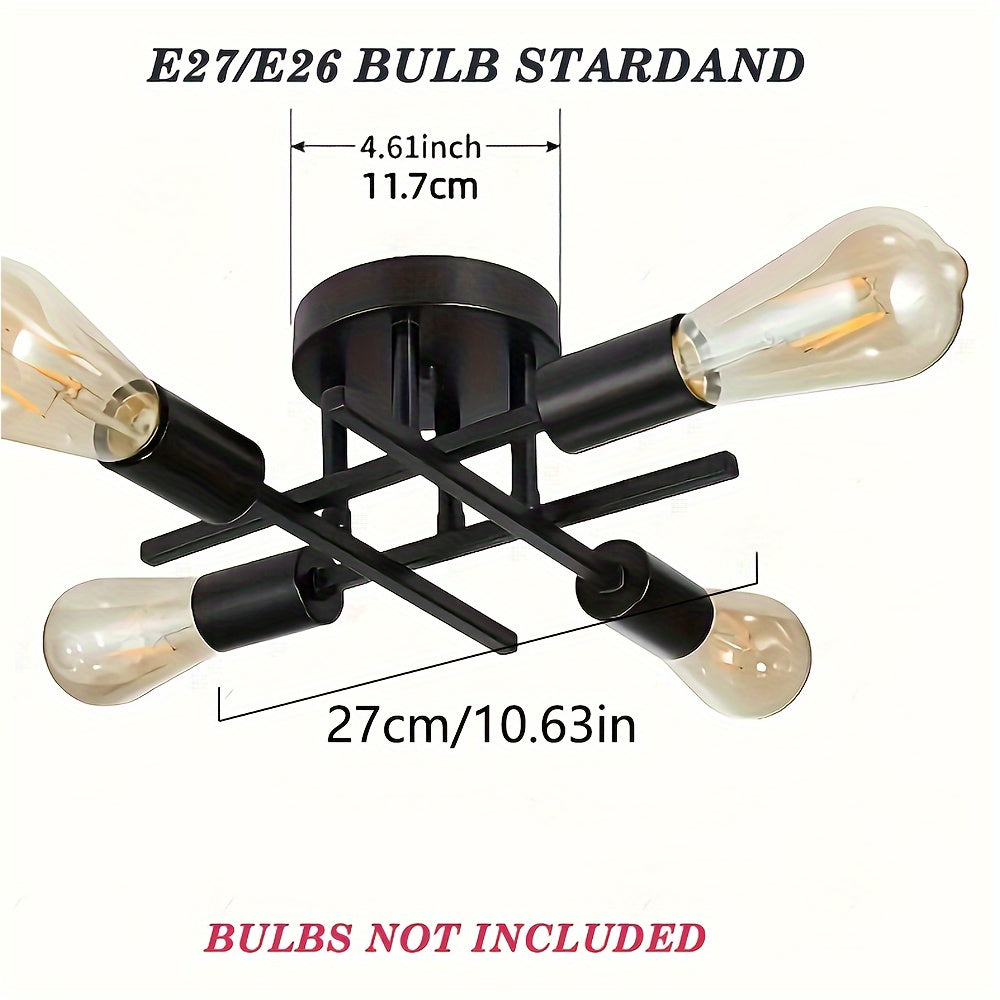 SatelliteLight – Moderne Industriële Plafondlamp in Zwart Ijzer