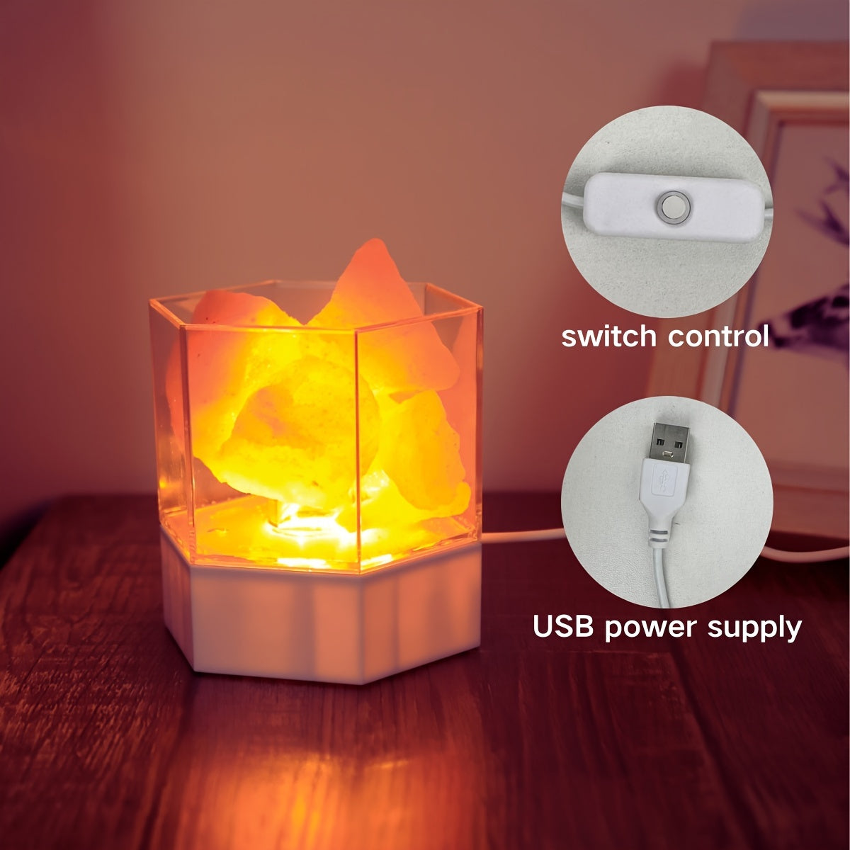HimalayanGlow Lamp – Sfeervolle Zout Nachtlamp met USB