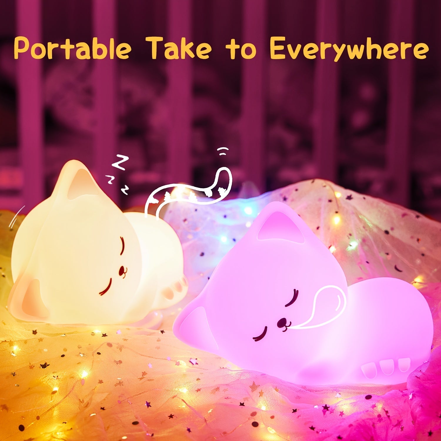 KittyGlow Lamp - Schattige Draadloze Kattennachtlamp