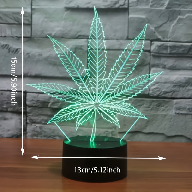 HempGlow - 3D Acryl Tafellamp Nachtverlichting