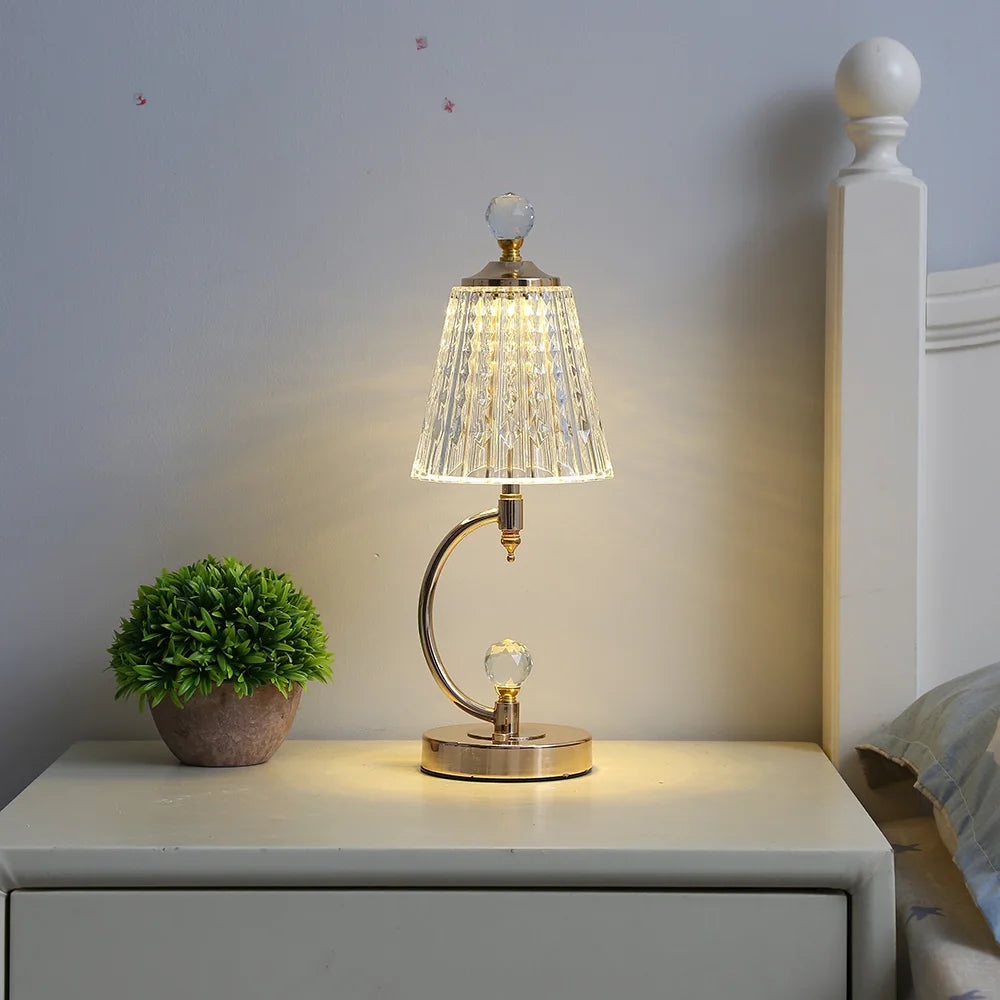 Vintage Kristallen Tafellamp - Elegante Vintage Kristallen Tafellamp voor Betoverende Sfeer