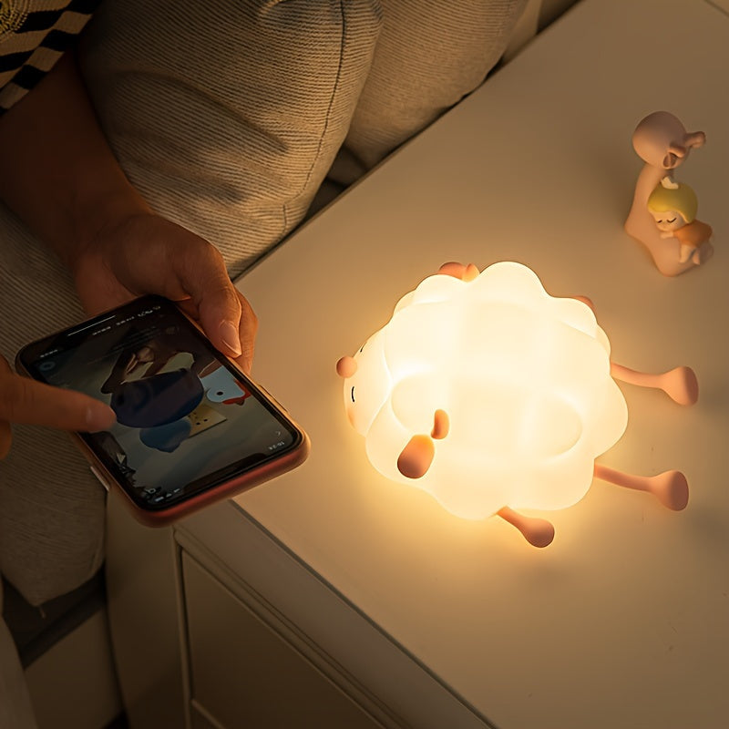SheepGlow - Roze LED Nachtlamp met USB Oplaadfunctie