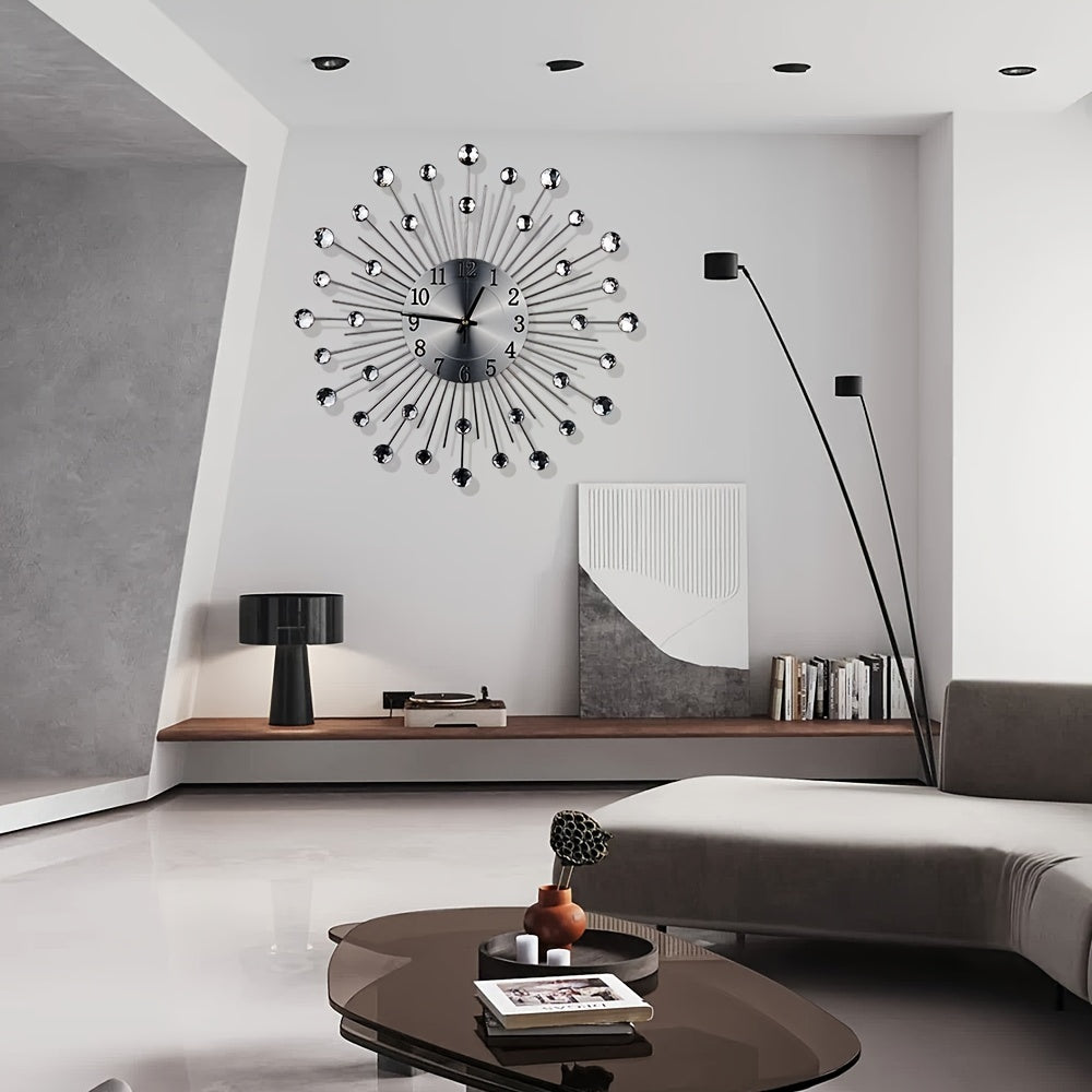 LuxeTime Clock - Elegante Wandklok met Kristaldetails