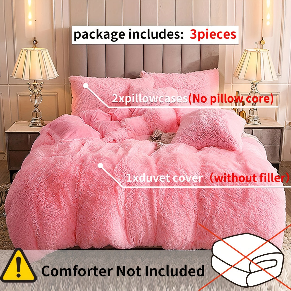 Ultrazachte Pluche Dekbedovertrek Set met Rits - Luxe & Comfort