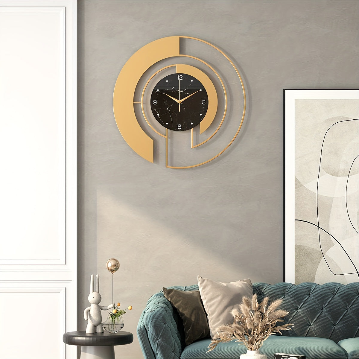 GeoGold Clock - Luxe Geometrische Wandklok in Goud