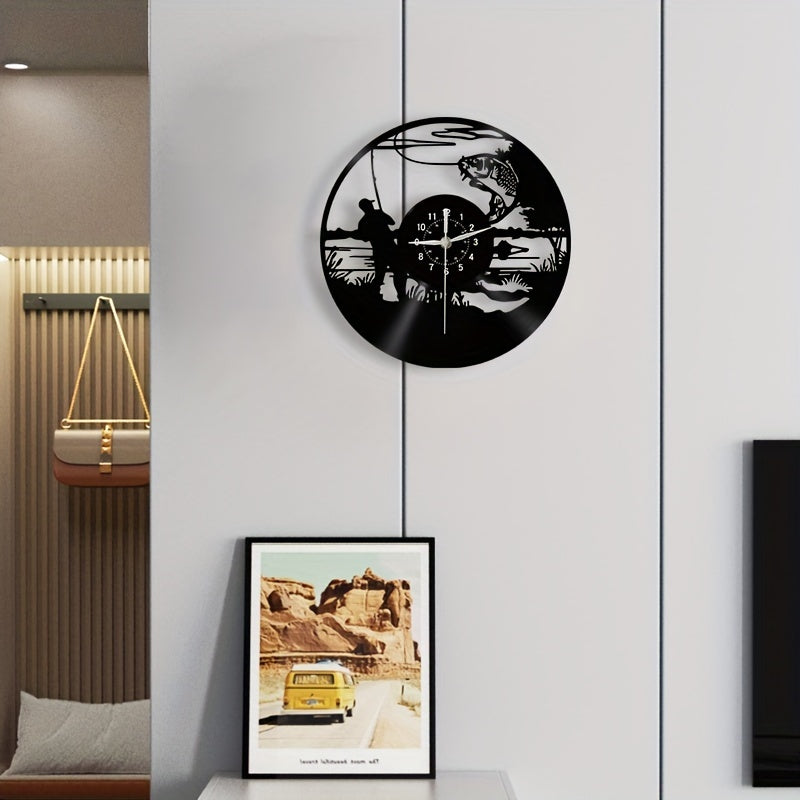 VinylCatch Clock - Retro Visserij Muurdecoratie