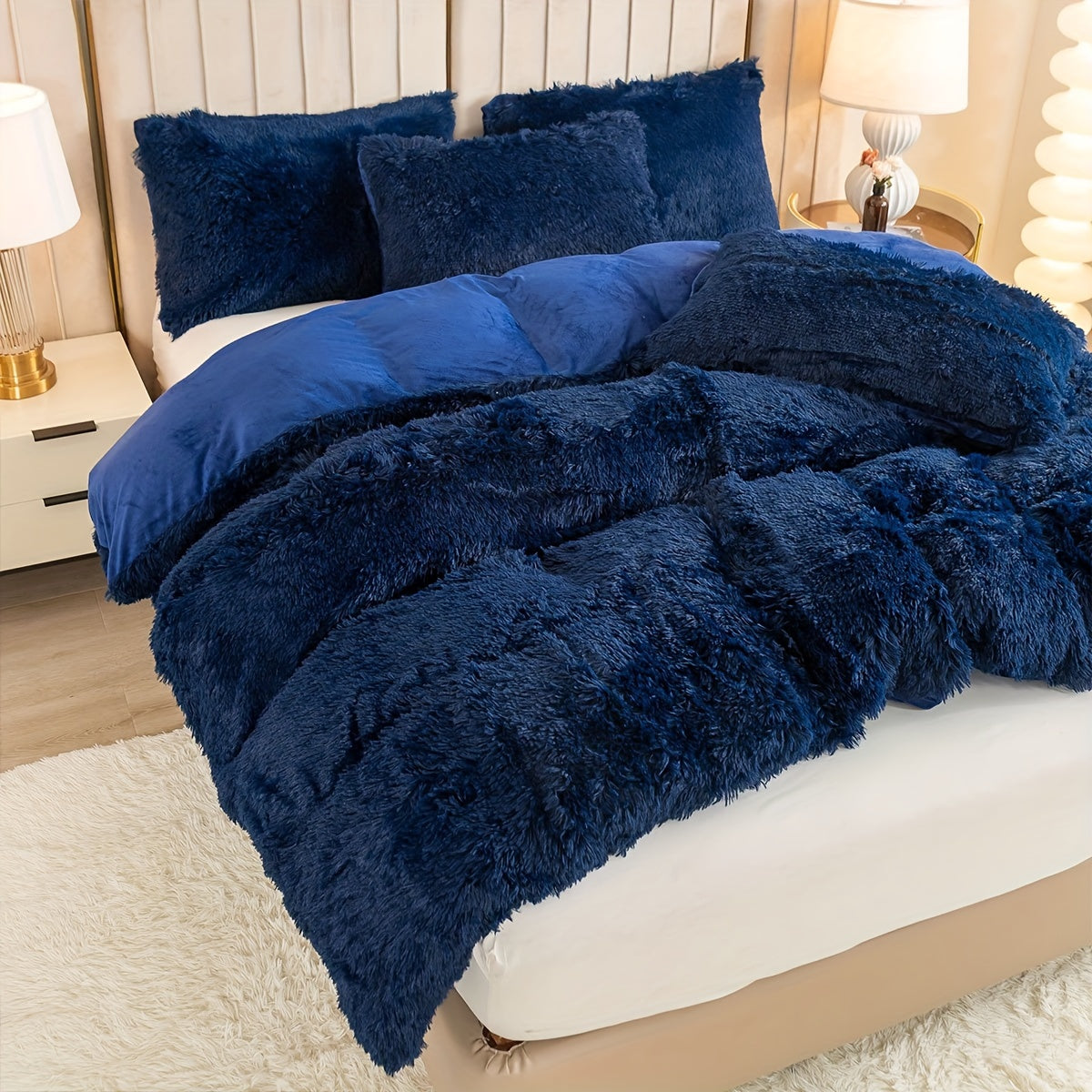 Ultrazachte Pluche Dekbedovertrek Set met Rits - Luxe & Comfort