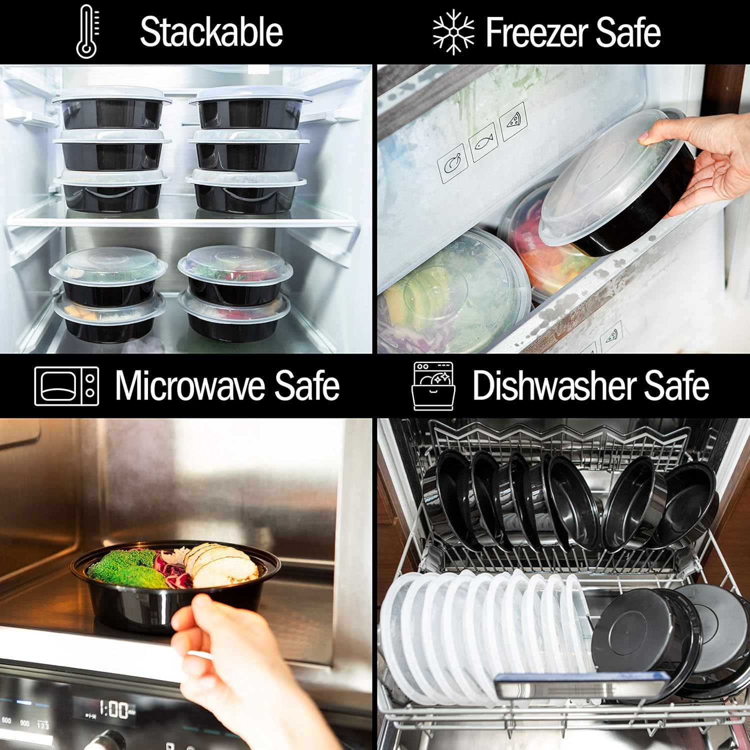 MealPrepPro – Duurzame Ronde Plastic Opslagdozen