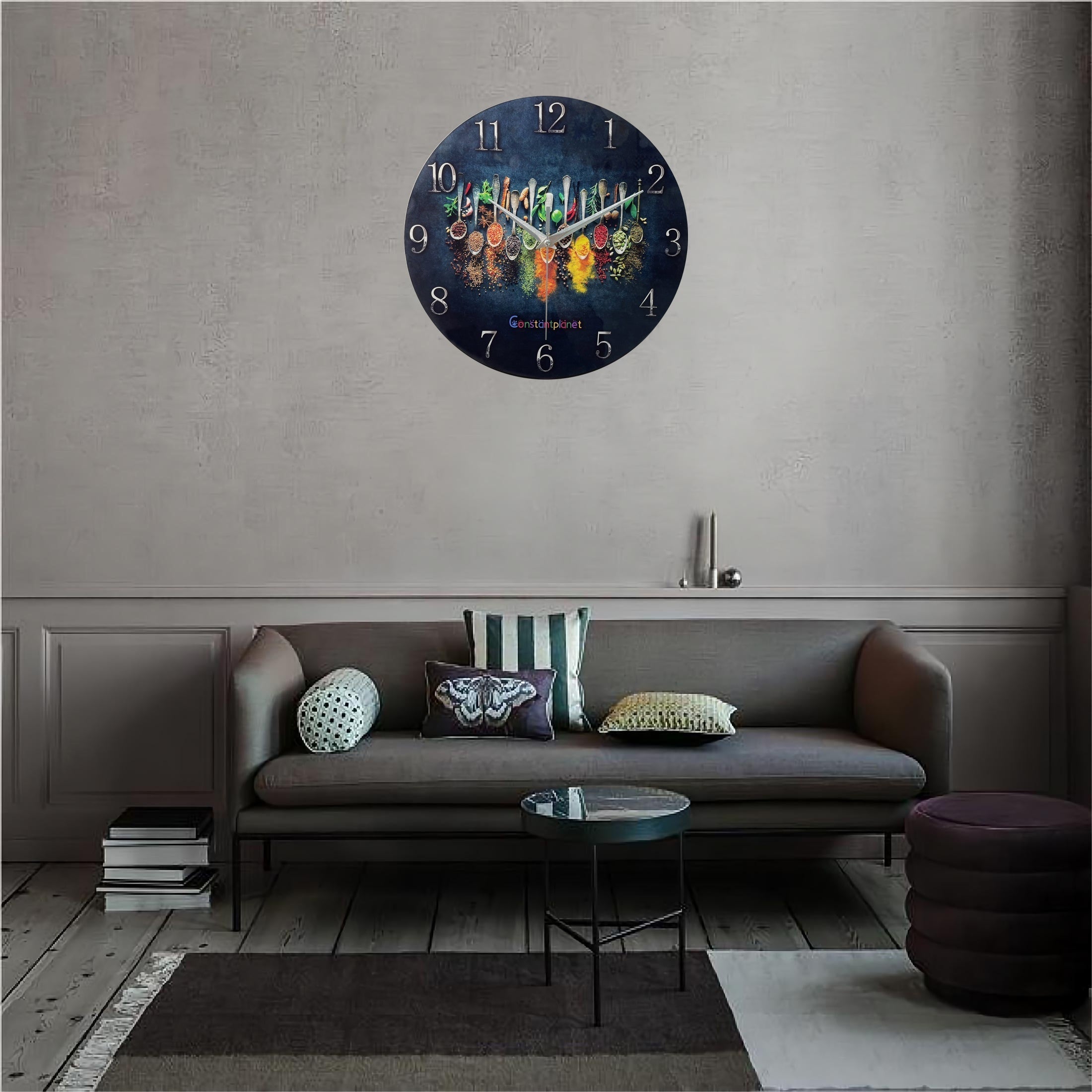 SpiceTime Clock – Luxe Stille Wandklok met Kruiden