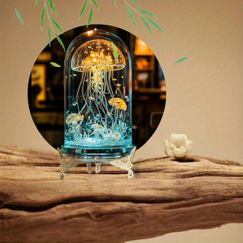 CrystalJelly – Artistieke Glazen Jellyfish Lamp