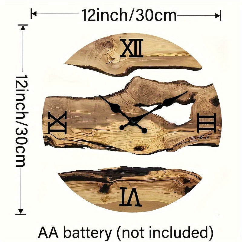 RustiqueClock – Natuurlijke Acryl Wandklok met Houtlook
