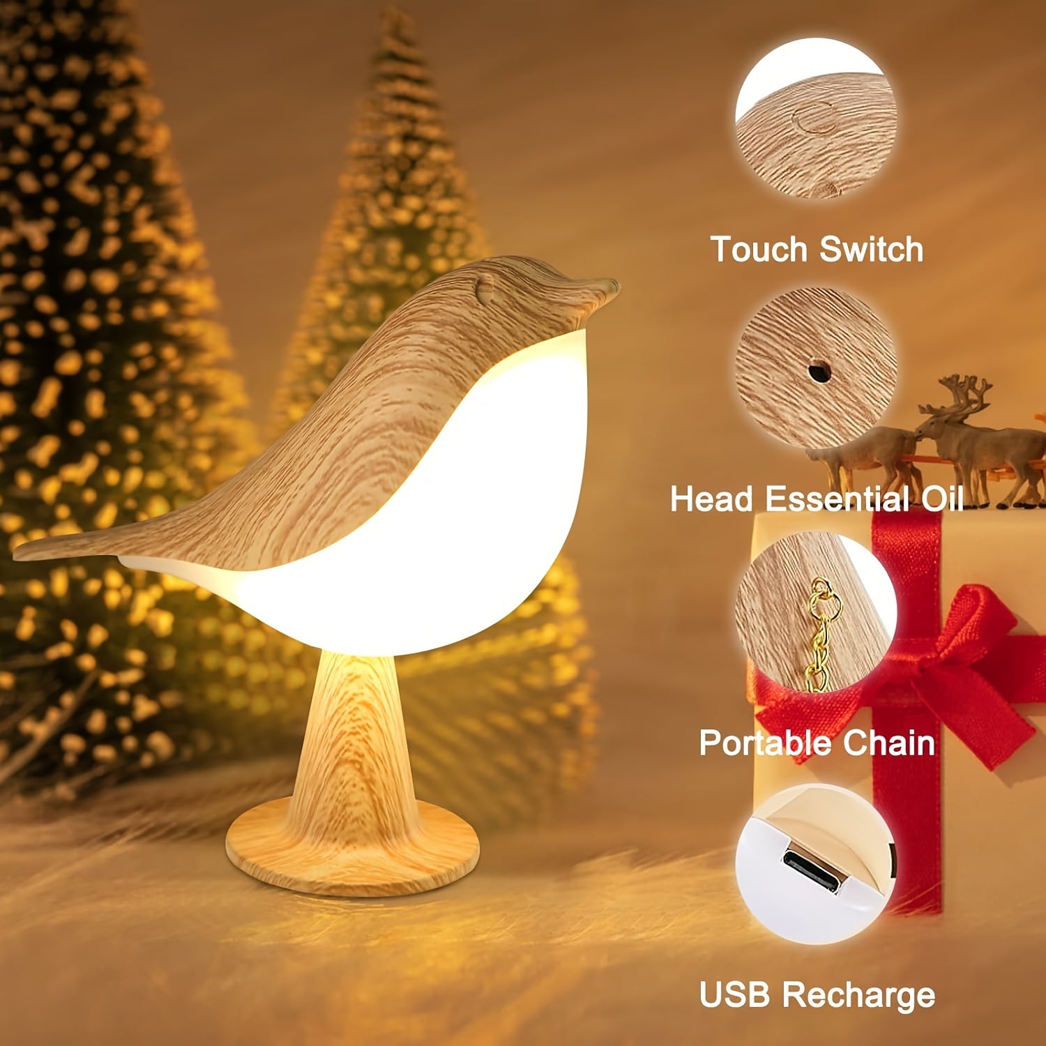 BrightNest - USB LED Vogel Tafellamp met Touch