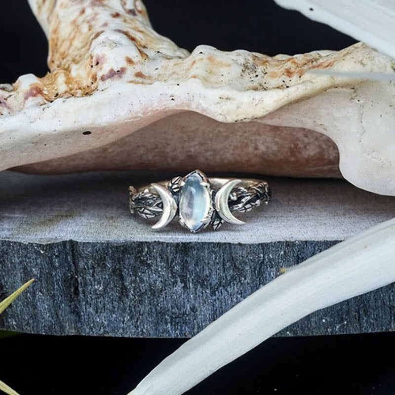 Elegante Iris Maansteen Statement Ring - Maak een Gedurfde Impressie