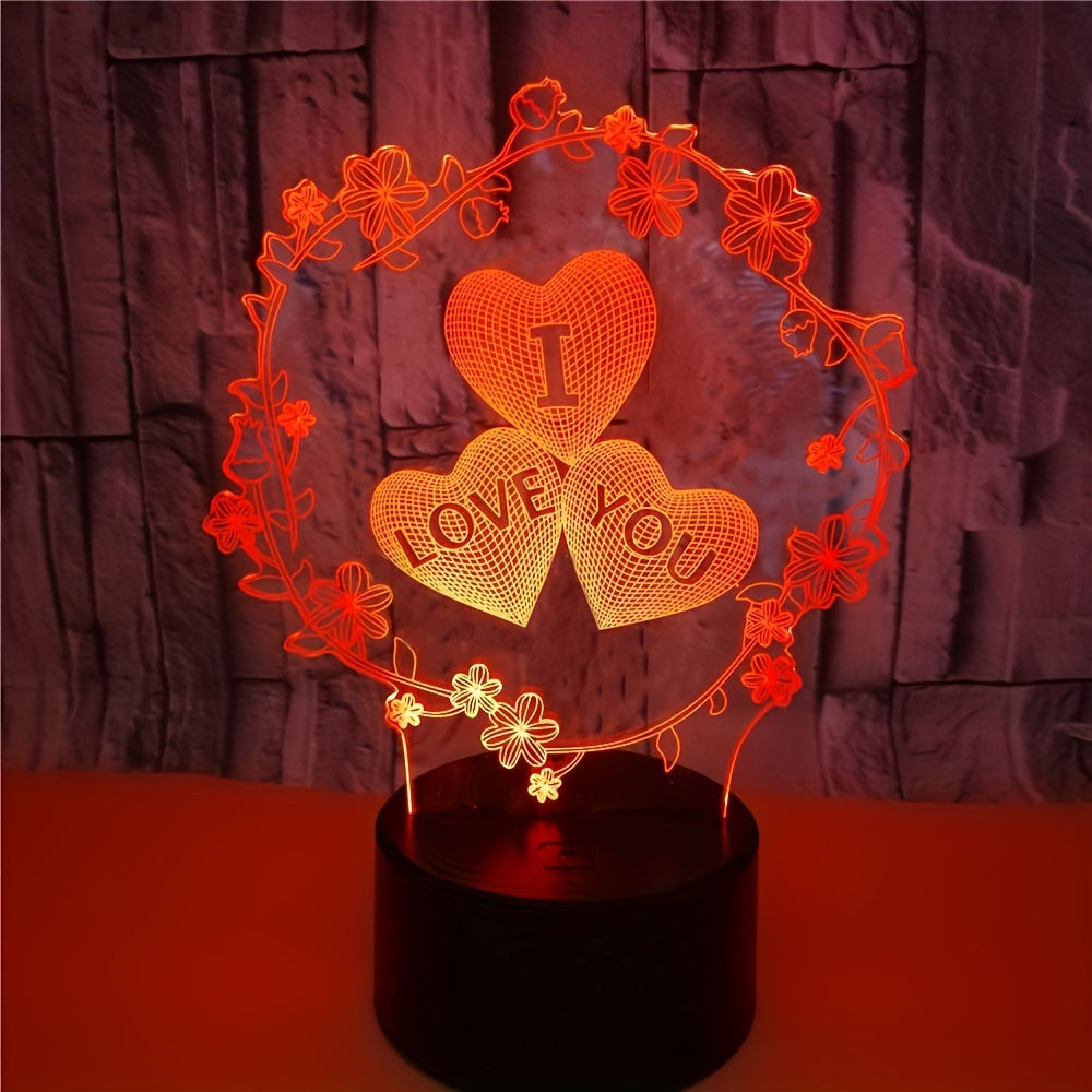 IllusionGlow - 3D Love Hart Nachtlamp