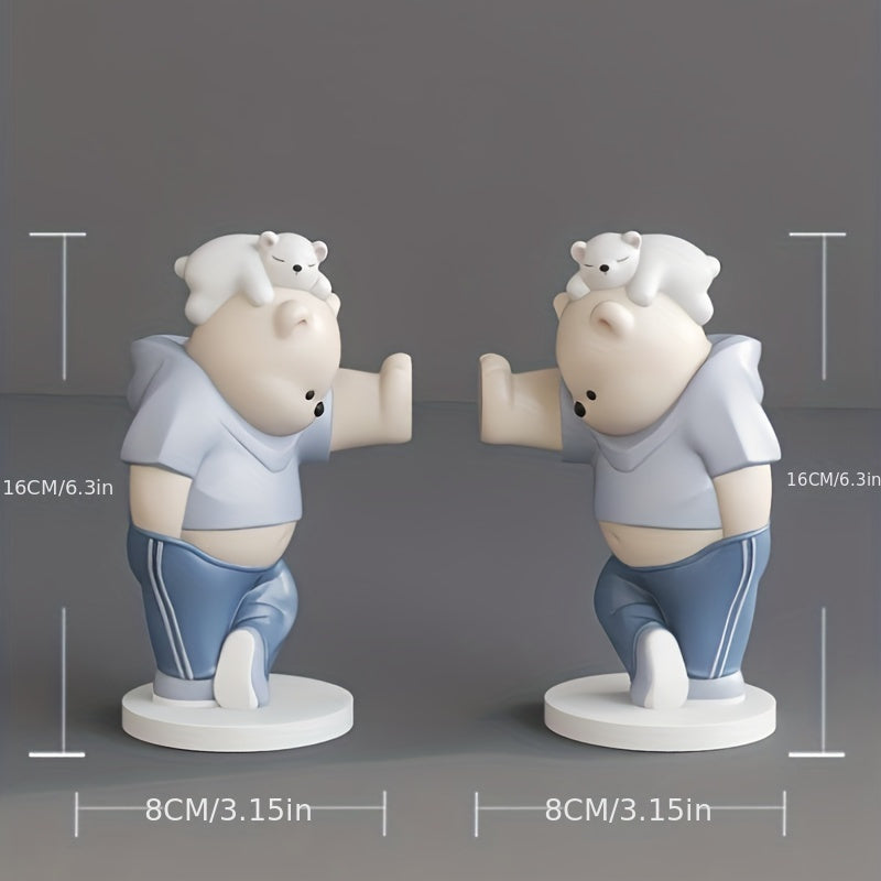 CharmingBear – Speelse Boekensteunen van Hars voor Decoratie