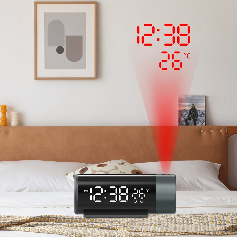 ProjectElite Clock - Zwarte Moderne Weerstandwekkende Projectieklok