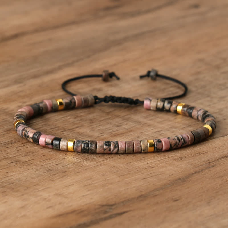 Elegante Gevlochten Armband met 2,4 mm Natuurlijke Steentjes - Seraphina Edition