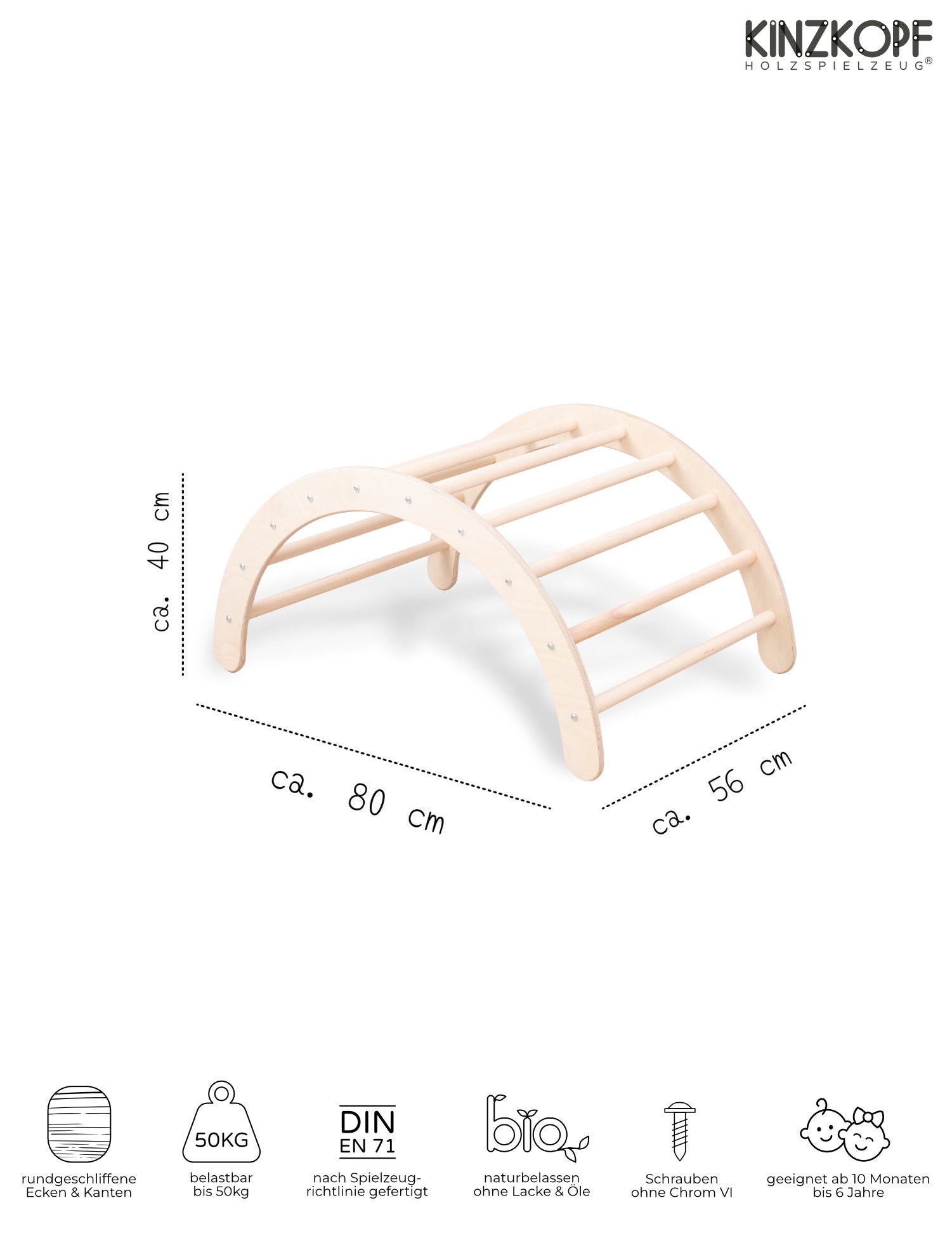 PlayClimb Arch - Houten Klimboog voor Kinderen