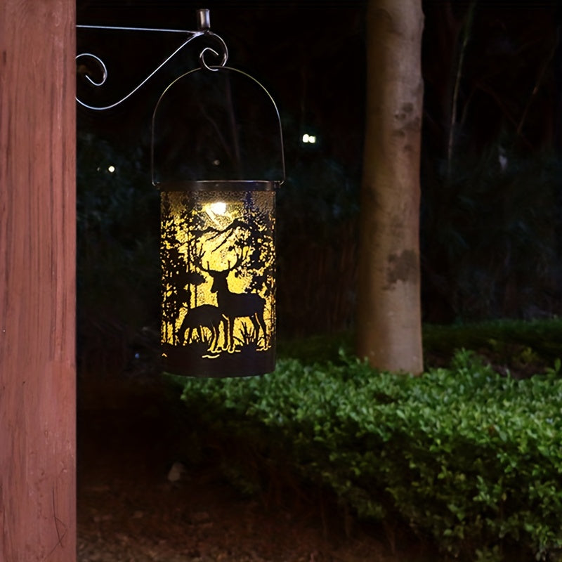 LumiGlow Lantern - Zonne-energie IJzeren Lantaarn met Natuurdesign