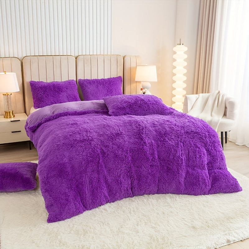 Ultrazachte Pluche Dekbedovertrek Set met Rits - Luxe & Comfort
