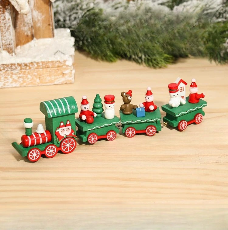 NoelExpress Houten Kersttrein - Prachtige Houten Kersttrein Decoratie