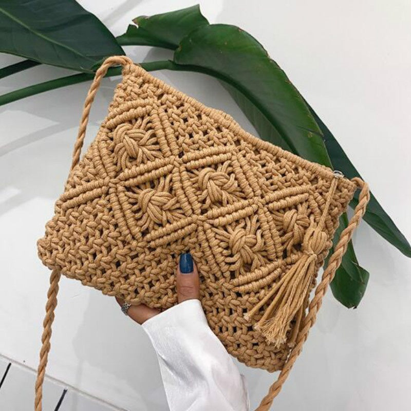 GwenBag – Elegante Geweven Schoudertas voor de Zomer