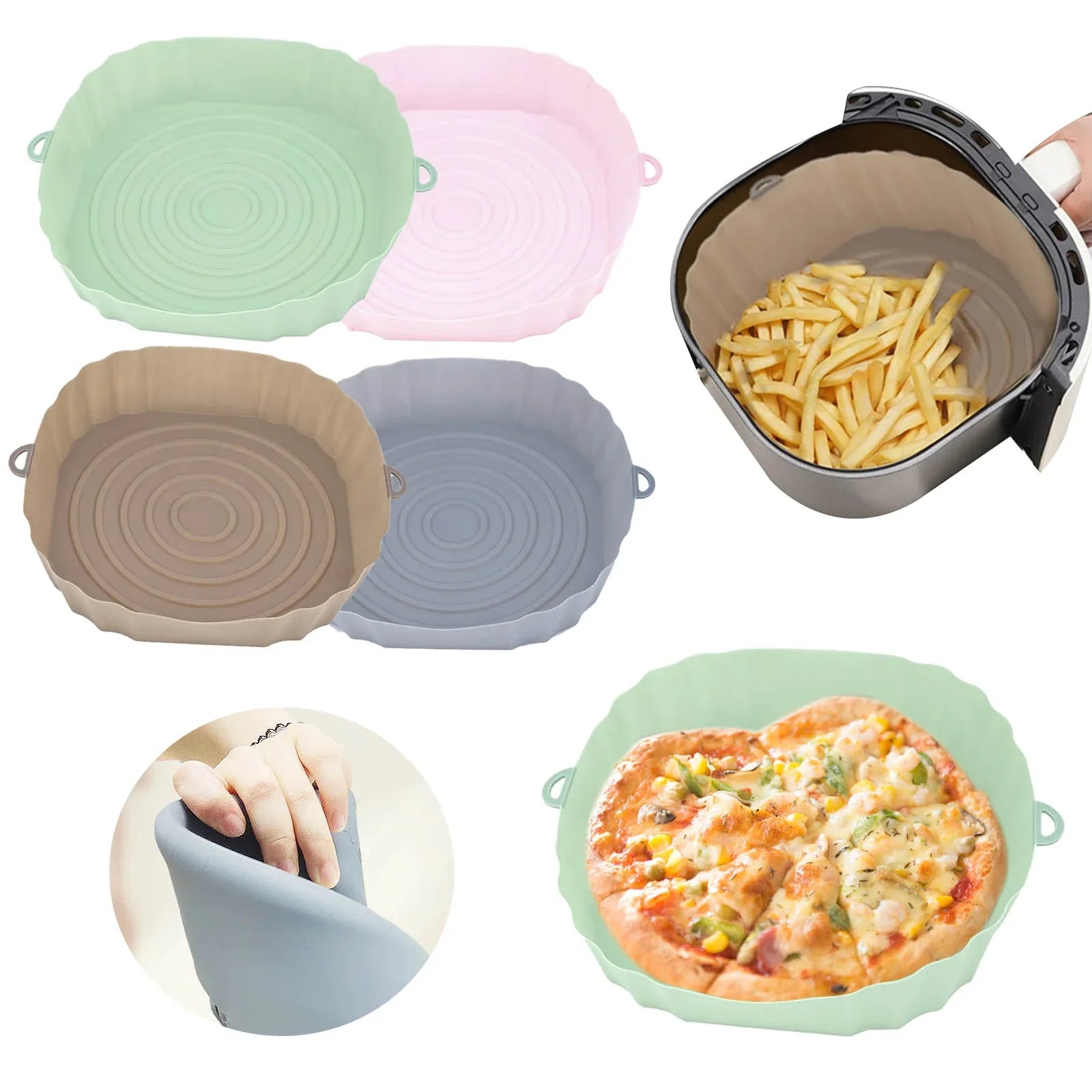 SiliconFry Tray – Herbruikbare Airfryer Vorm voor Vaatwasser