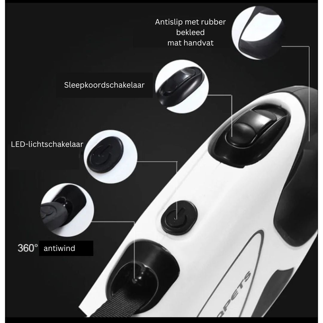 SafePaw - Luxe LED Intrekbare Hondenriem met Ergonomische Grip