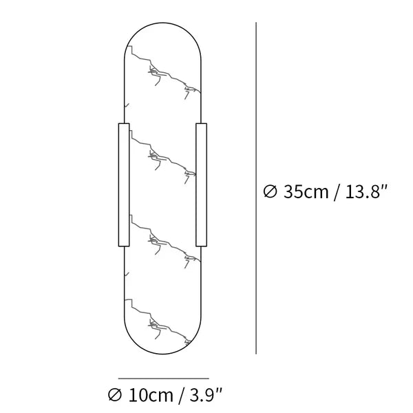 Elegante Melange - Handgemaakte Alabaster Wandlamp