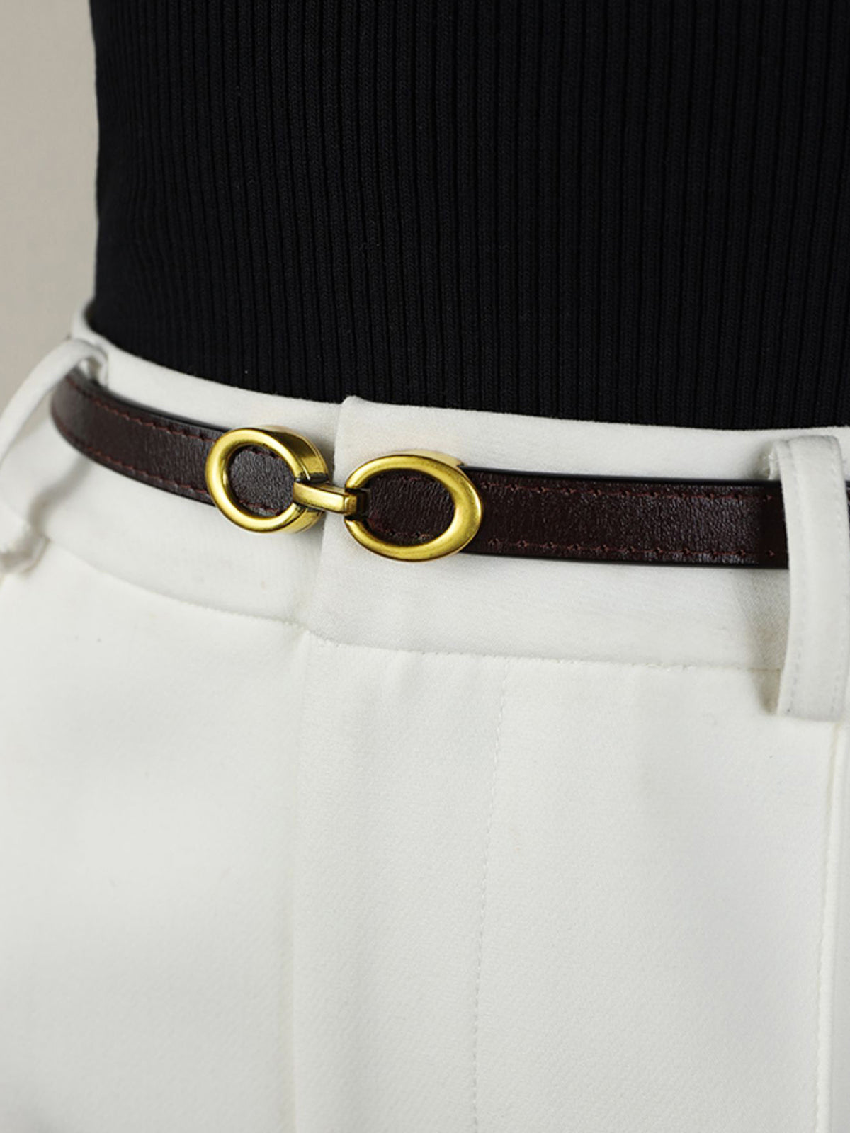 LuxeRing Belt - Elegante Leren Riem voor Dames