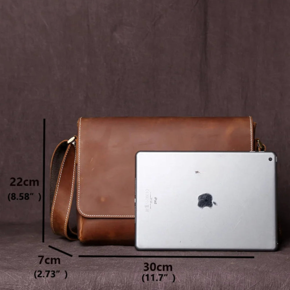 Leren Schoudertas Heren – Retro Crazy Horse Crossbody Bag