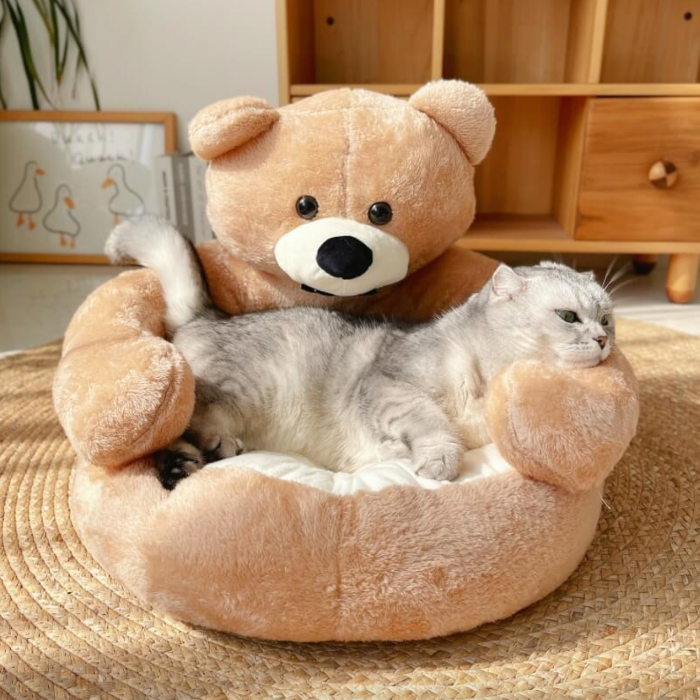 Samiya – Luxe Pluche Kattenbed voor Slaapcomfort