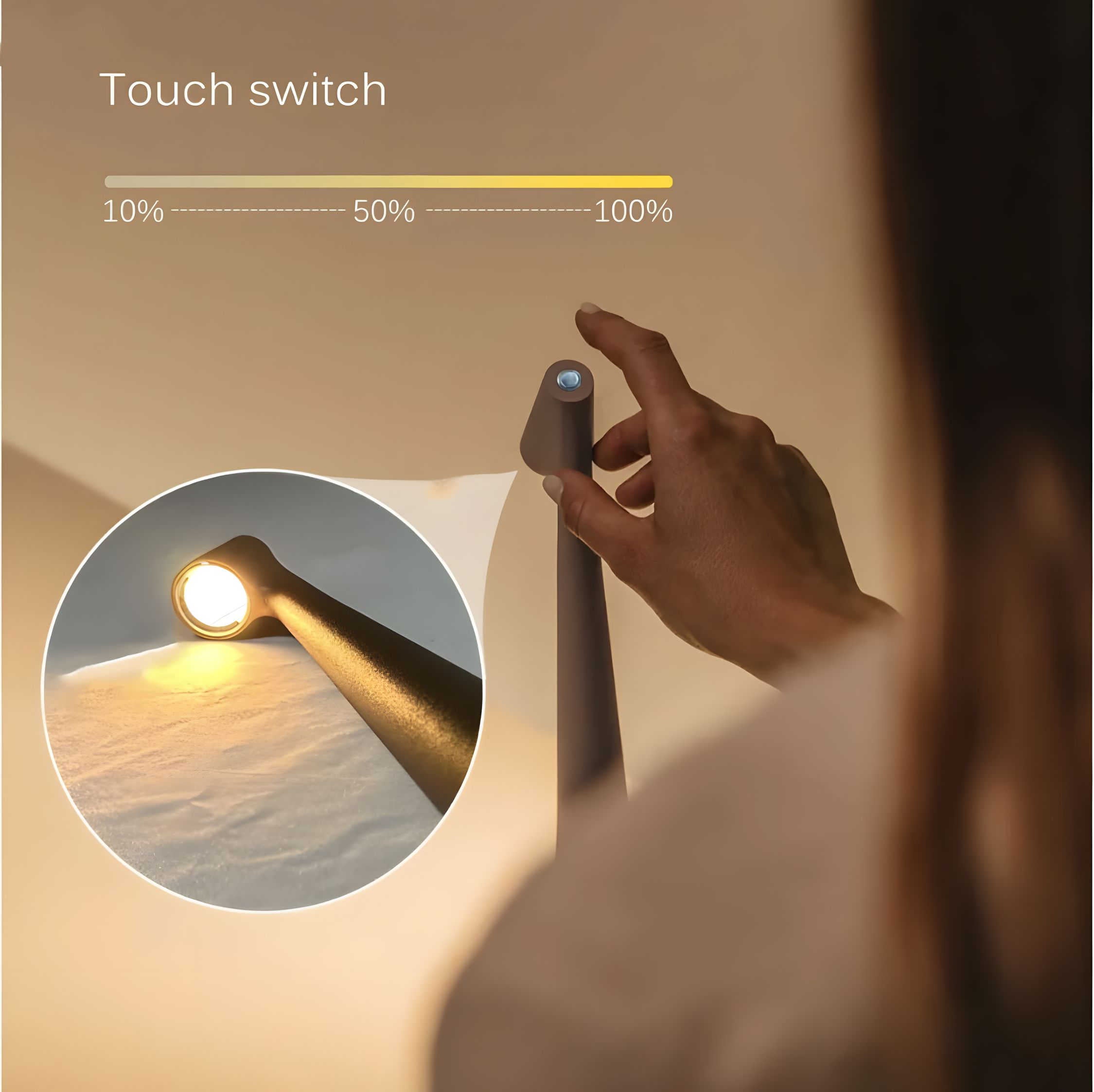 LunaSlim – Elegante Draadloze Tafellamp met Verstelbare Verlichting