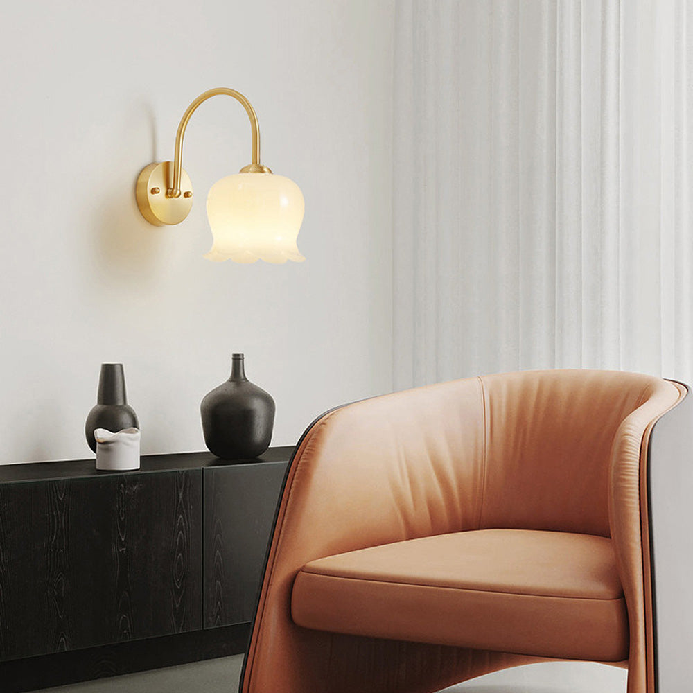 FrenchBloom – Elegante Bloem Wandlamp van Glas