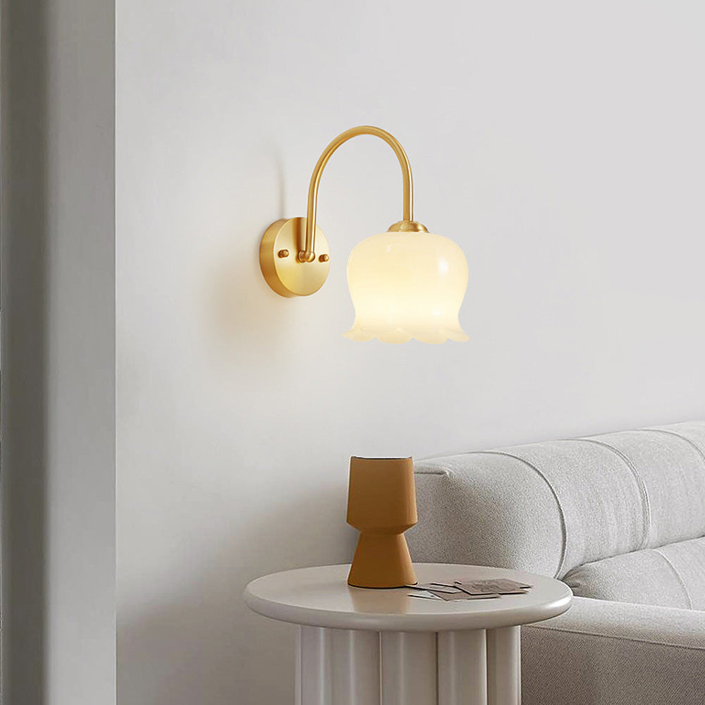 FrenchBloom – Elegante Bloem Wandlamp van Glas